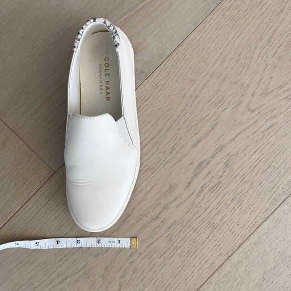 Cole Haan Women’s GrandPro Spectator Ivory Leather Slip-On Sneaker Size 5B Used - Picture 11 of 12